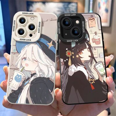 喝奶茶云堇芙宁娜适用vivoY600Pro手机壳Y500i磨砂Y300Ty200y100iy93y85a少女生y78+y77y76sy70sy53sy37my35+