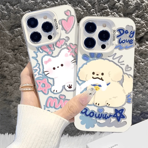 情侣涂鸦小狗适用WINTurbo荣耀Power2畅玩80Plus手机壳600500400300200彩银X80ProMax魔术Magic8学生Play789T