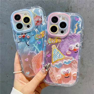 卡通粉紫绒球适用vivoy300Proy200iy85y78+y52sy31sy30标准版手机壳s20s19s18s17s16少女学生x200Sx100Ultra