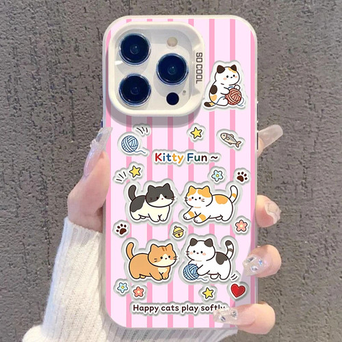 条纹可爱猫咪适用WINTurbo荣耀Power2畅玩80Plus手机壳600500400300200彩银Magic8学生x70ix60x50i+Play789T