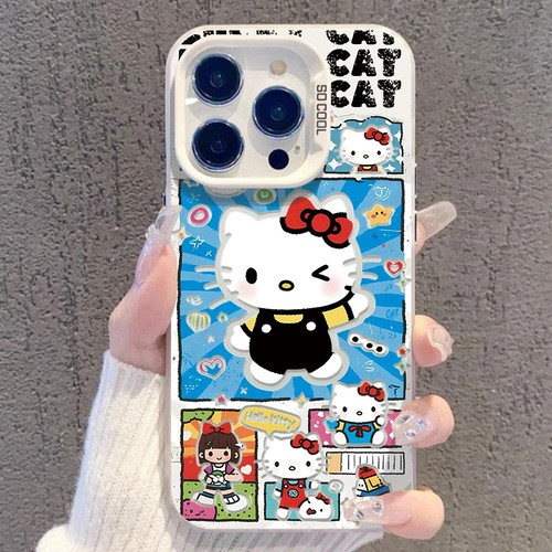 打招呼凯蒂猫适用iPhone17Air/16Promax手机壳彩银磨砂苹果1213mini/1415Plus学生XRXS高级感SE3代6s/78Plus