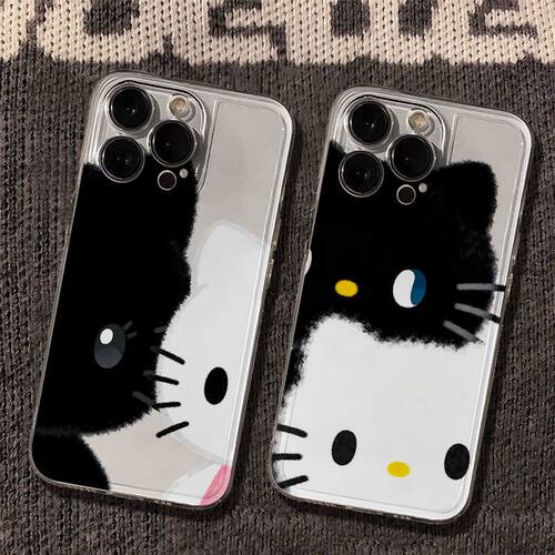 黑白kitty猫适用iQOOZ11Z10Turbo+Z9Z8Z7Z6手机壳爱酷iQOO15T131211透明iQOONeo11109SPro+87竞速版65se学生