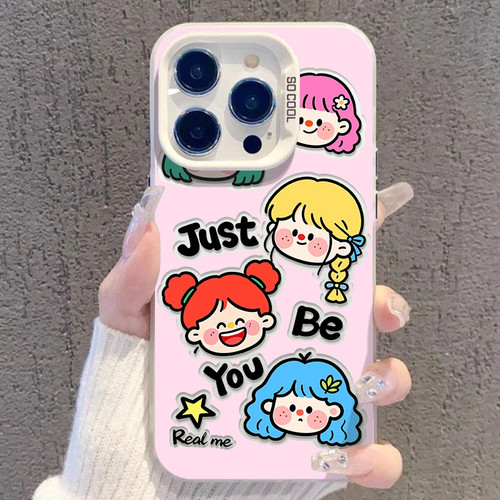 满屏小女孩适用OPPOReno1615手机壳K15Pro+K12sK13Turbo彩银磨砂FindX9X8S+A6sPro学生A3xA5活力版A58A96A97