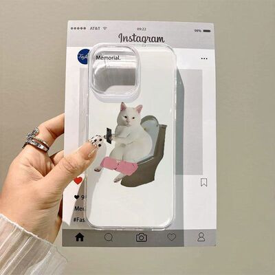 恶搞拉屎猫咪适用苹果17Air/16Promax手机壳iPhone15Plus白底14131211Pro学生XR/XSmax软边SE3代6s/7/8Plus