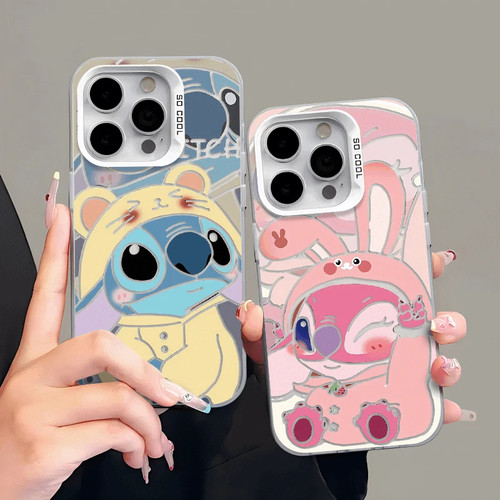 情侣史迪仔适用OPPOReno16手机壳K15Pro+K12sK13Turbo彩银磨砂FindX9X8S+A7ProMax学生A3xA5活力版A58A96A97