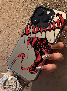 暗黑风欧美蛇适用OPPOReno1514手机壳K13TurboK12Plus彩银磨砂FindX9Pro/X8S+学生A3A5活力版A55A58xA96A97