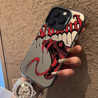 暗黑风欧美蛇适用OPPOReno1514手机壳K13TurboK12Plus彩银磨砂FindX9Pro/X8S+学生A3A5活力版A55A58xA96A97