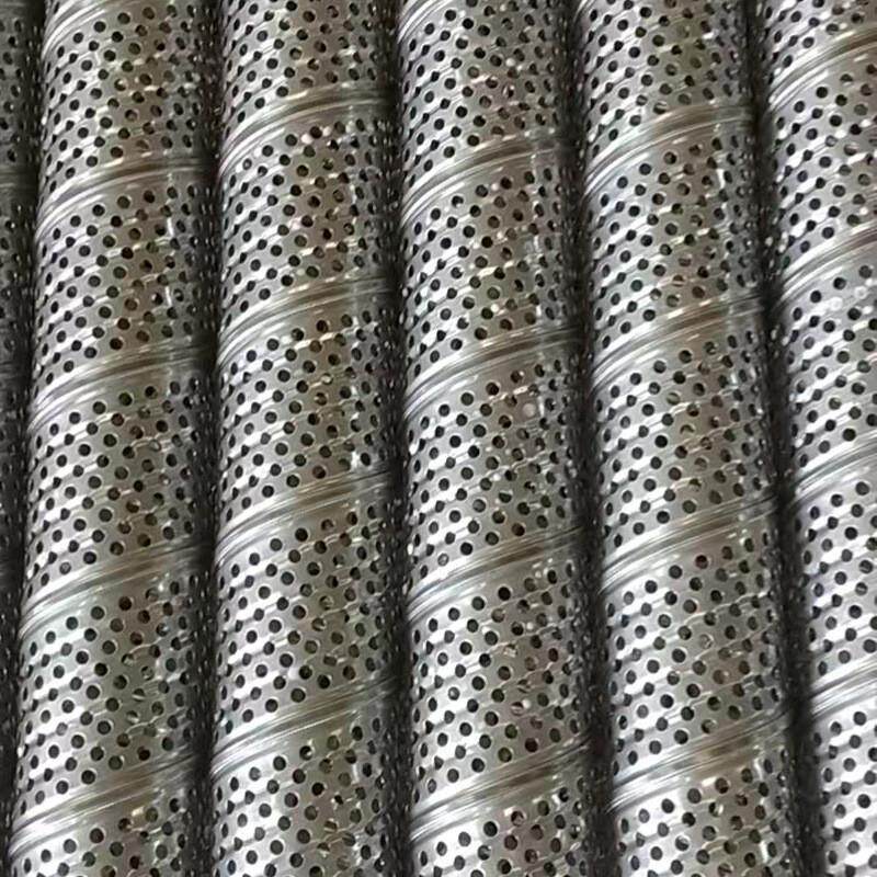 不锈钢螺旋网管多孔过滤网管滤芯骨架圆柱形螺旋焊接冲孔管厂家
