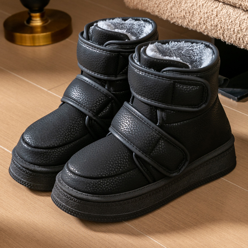 冬季高帮加厚底保暖防水防滑棉拖鞋男女士包跟外穿居家用室内老人