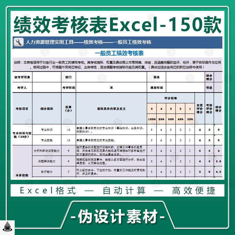 公司行政人事kpi绩效员工考核关键任务指标excel表格模板素材