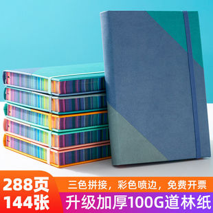 A5彩色喷边笔记本子加厚记事本学生日记本记录本手帐道林纸内页