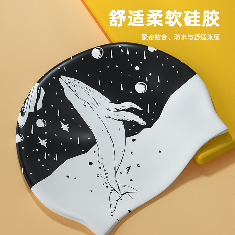 厂家直销泳帽硅胶防水舒适不勒头加大款时尚跨境批发游泳帽装备