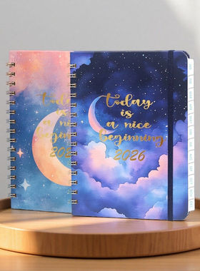 26年英文计划本线圈本笔记本周记本A5日程本跨境planner本子