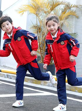 中小学生校服2020春秋新款加绒加厚防寒幼儿园园服儿童冲锋衣套装