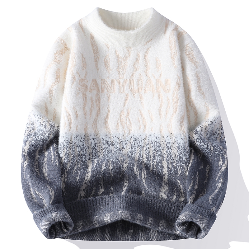 冬季加厚绒感软糯毛衣男