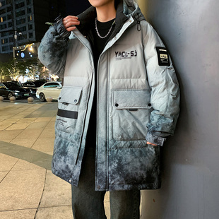 青少年中长款棉衣男孩冬季初中高中学生羽绒棉服大童冬装抗寒棉袄