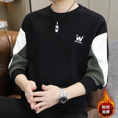 秋冬季新款字母刺绣圆领卫衣男款