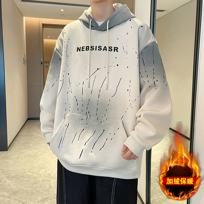 加绒连帽卫衣男孩冬季加厚保暖