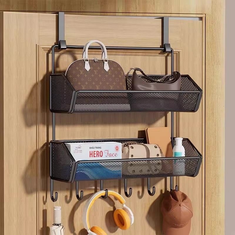 门上置物架免打孔门后挂钩挂衣架多层包包衣帽收纳架卧室门挂衣钩,收纳整理,挂门置物架,淘宝优惠券,粉丝福利购,淘宝优惠卷