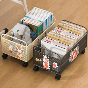 桌下置物架带轮移动小推车教室书桌旁多层书本收纳架学生落地书架