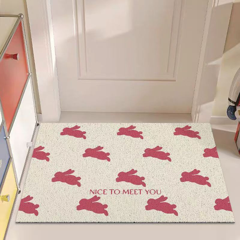 轻奢可爱兔子入门地垫丝圈入户门pvc脚垫子可定制耐脏免洗玄关垫,居家布艺,入户地垫,淘宝优惠券,粉丝福利购,淘宝优惠卷