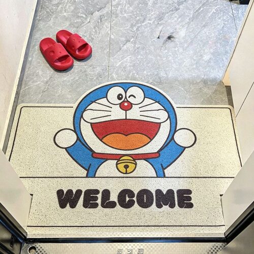 哆啦A梦大雄全员异形丝圈入户地垫卡通动漫防滑可裁剪家用地垫