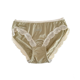 瑶瑶闺蜜小钻细闪~candy蕾丝边性感甜美少女日系三角裤奶油系内裤