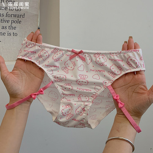 瑶瑶闺蜜kt猫印花甜美风内裤女