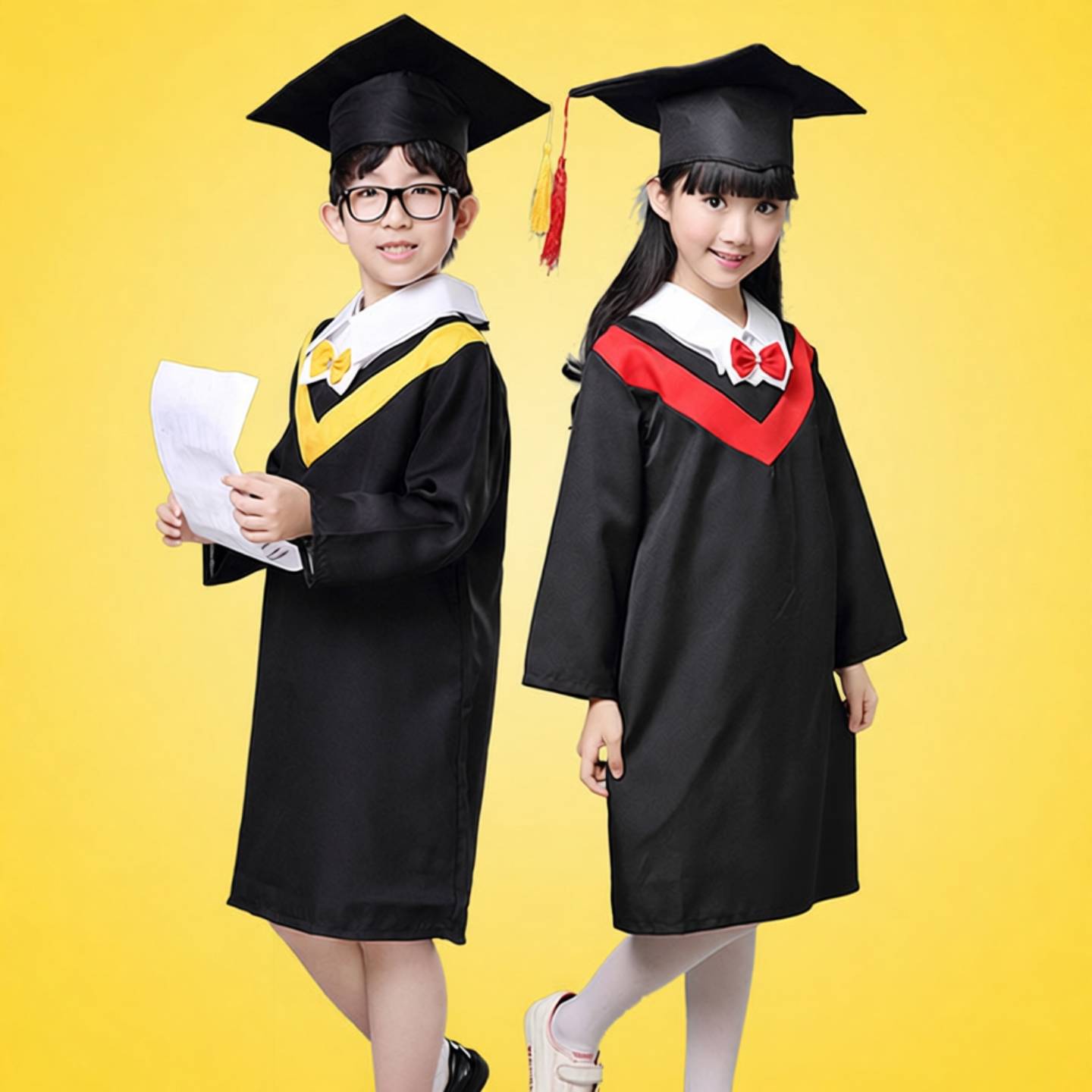 六一儿童幼儿园博士服帽中小学生