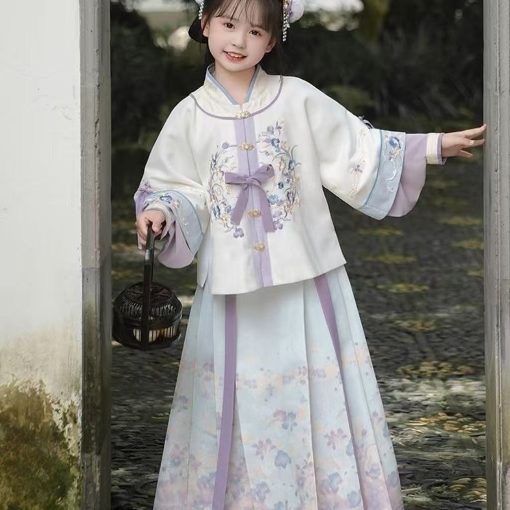汉服女童古风马面裙套装春秋新款