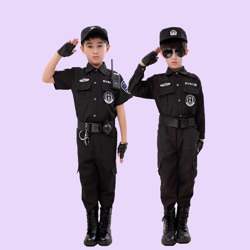 儿童特警服小警察演出服幼儿园男