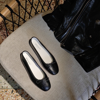 墨夜静染意大利手工芭蕾鞋