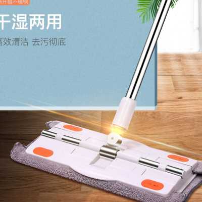 免手洗平板拖把大号家用瓷砖地旋转懒人拖把干湿两用一拖净拖布头