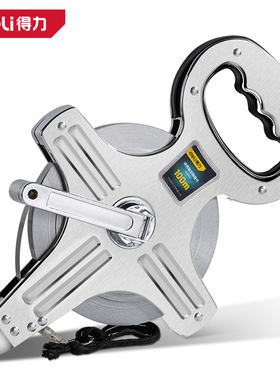 deli得力DL91100架式钢卷尺100mx12.5mm铁壳(银)(把)