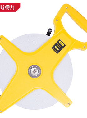 deli得力DL98100架式皮卷尺100mx12.5mm塑壳(黄)(把)