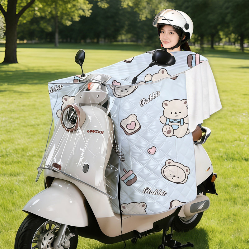 不磨车漆开叉电动车挡风被坐垫夏季防晒罩遮阳防风电瓶摩托车防水