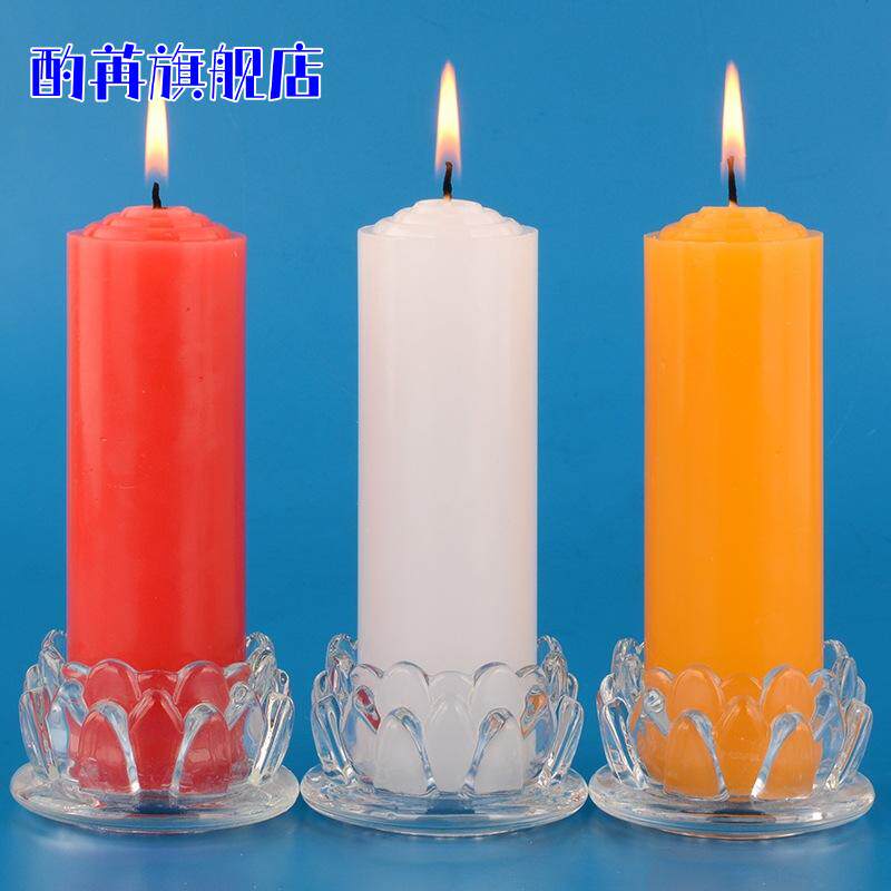 蜡烛家用无烟无味红色白黄色停电专用照明大腊烛应急长效结婚台