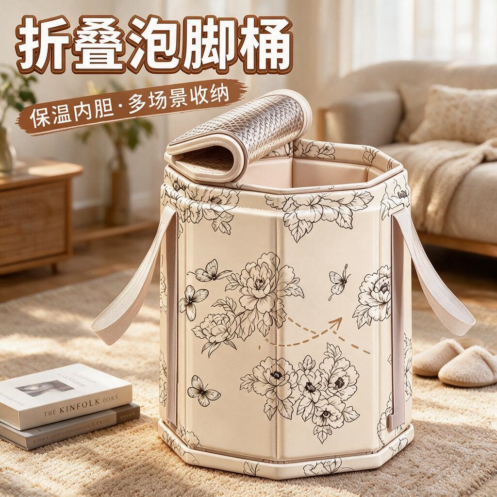 泡脚专用桶可折叠桶袋足浴桶洗脚盆保温恒温神器小腿便携养生加高