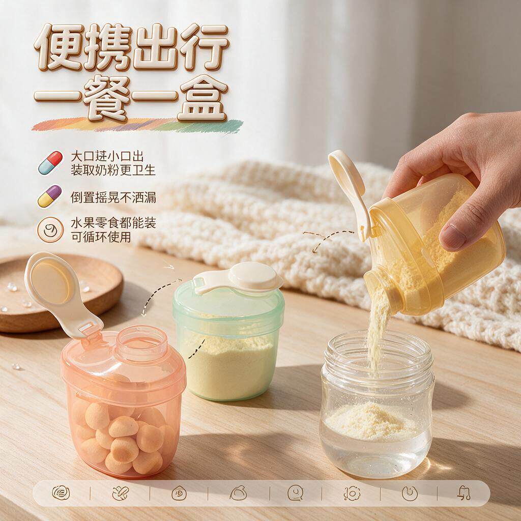 便携式分装盒婴儿奶粉奶粉盒外出防潮储存罐宝宝奶粉罐神器一餐一