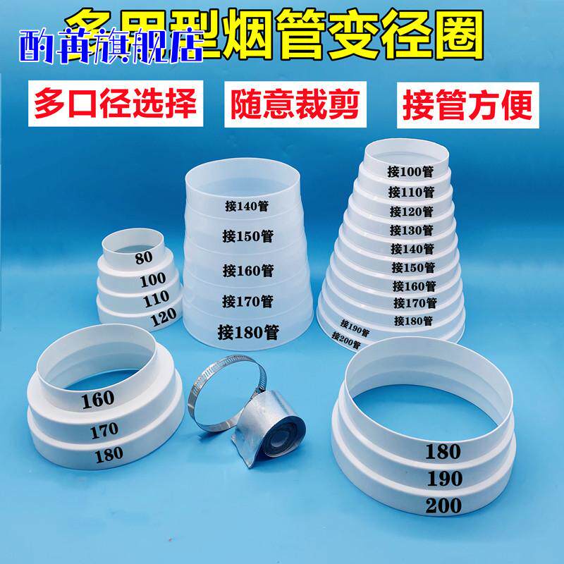 抽油烟机排烟管变径圈排风管转换头止逆阀变径器大小转接头加厚