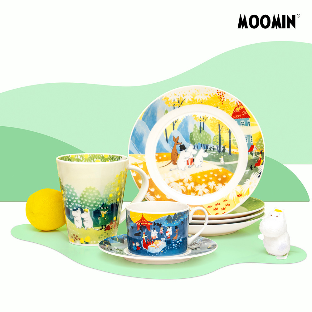 姆明杯子 moomin大容量小清新陶瓷马克杯500ml咖啡杯碟套装日本