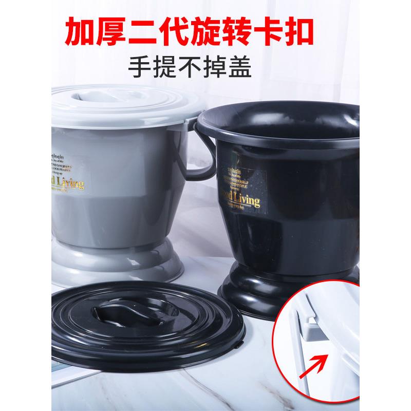 承重300斤马桶坐便器儿童高脚成人有盖便盆夜壶加厚痰盂有提手