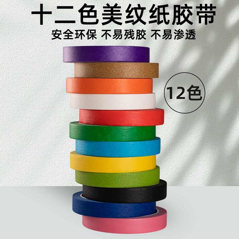 彩色胶带儿童早教贴纸宝宝撕美纹纸墙面无痕分色地标线不干胶美缝