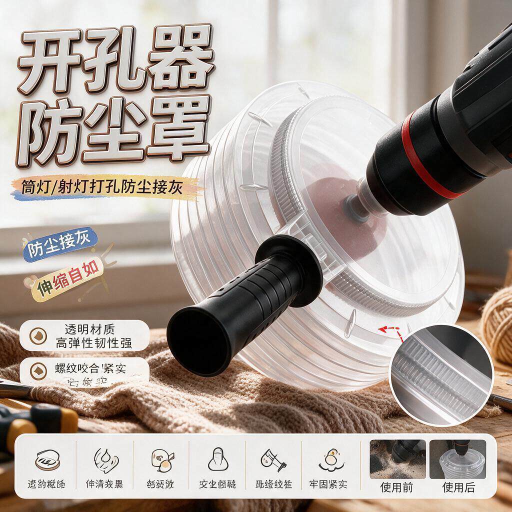 筒灯防尘罩开孔器带握把天花板木工金属石膏板音响射灯接灰碗钻头