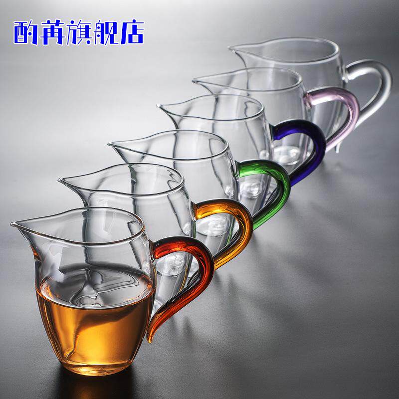 防炸裂耐热玻璃公道杯加厚分茶器带茶漏泡茶公杯茶海功夫茶具配