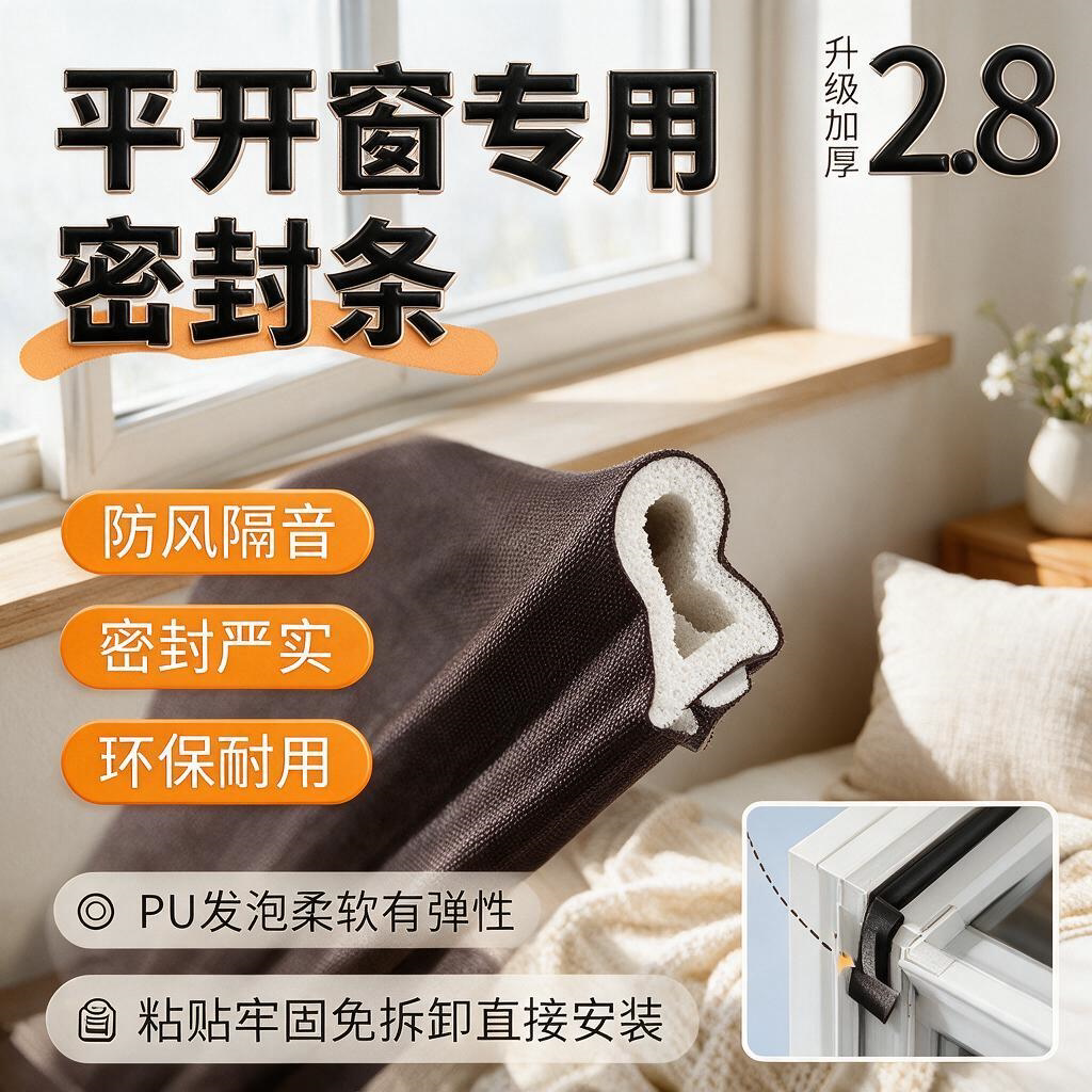 门窗缝隙密封条内窗户防风挡风神器断桥铝塑钢窗漏风隔音保暖胶条
