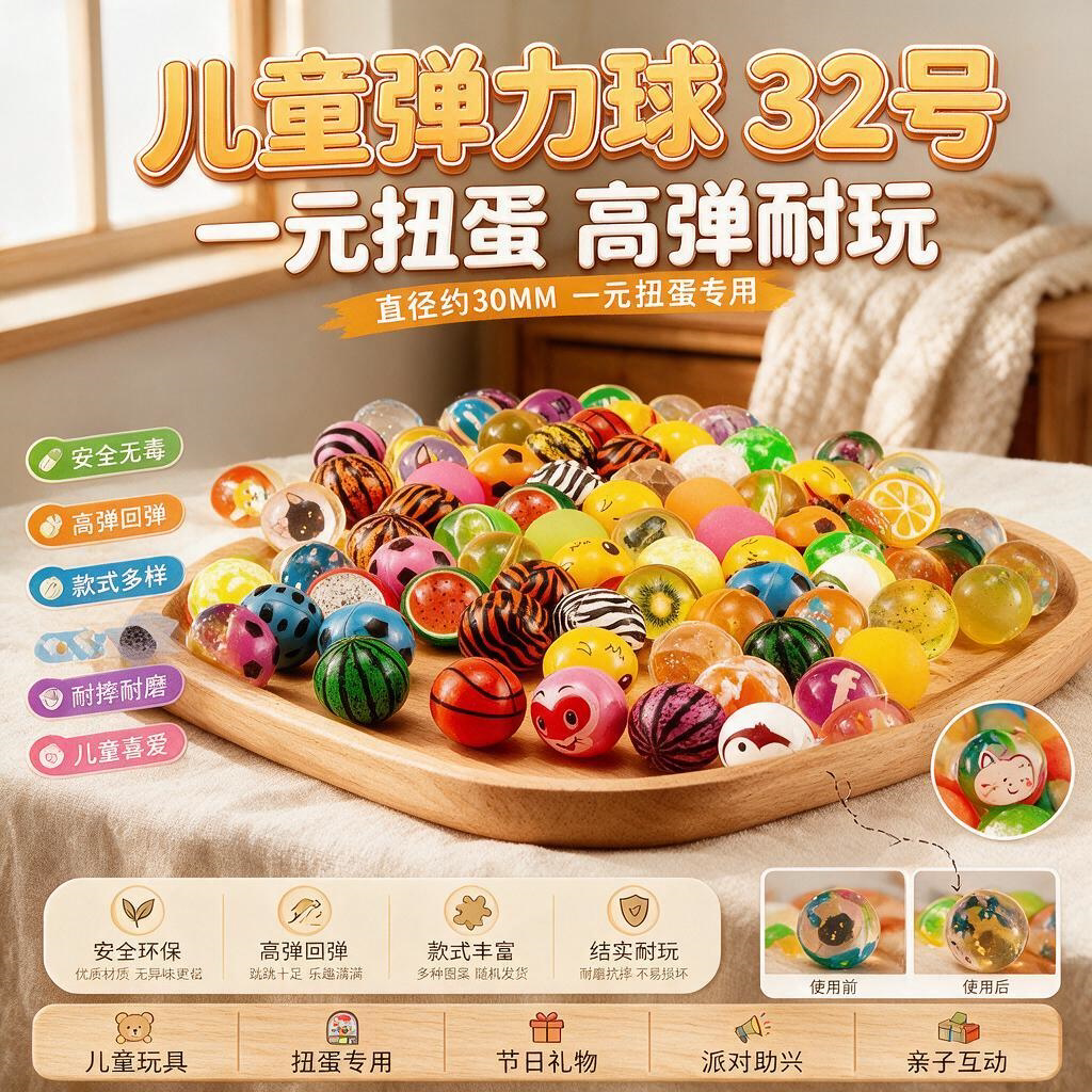 弹力球儿童弹跳小球小孩子玩的玩具球mini球软球橡皮球硅胶小篮球