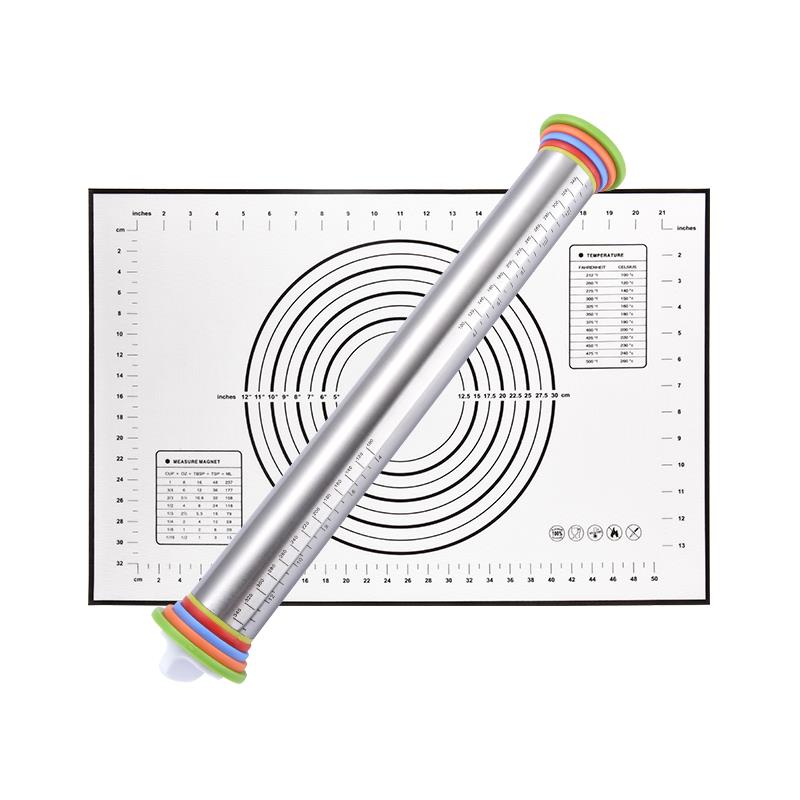 硅胶可调节厚度的擀面棍面粉擀面杖硅胶面粉棍大小号饺子擀皮神器