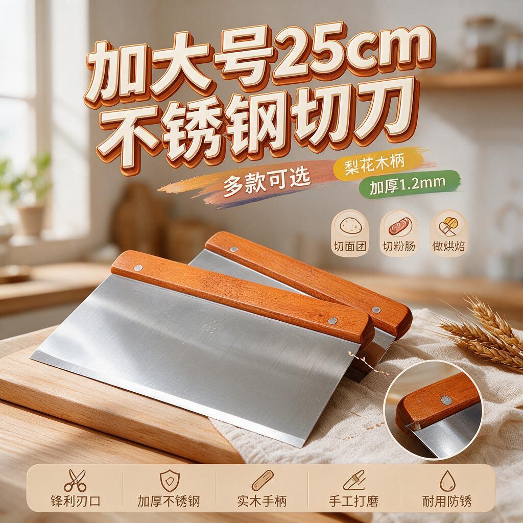 不锈钢切面刀刮板蛋糕油条烘焙专用工具牛轧糖雪花酥刮刀切刀商用
