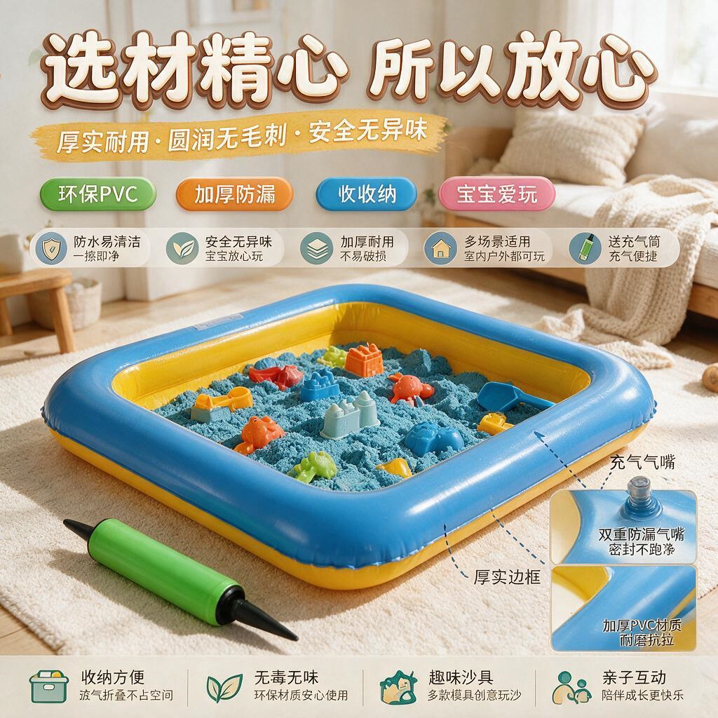 摆地摊游泳充气池沙盘儿童沙滩玩沙明决子戏水玩具钓鱼池捞鱼玩具